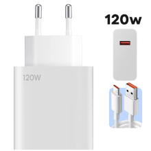 CARICABATTERIA USB 120W CON CAVO USB - TYPE-C BIANCO