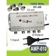 AMPLIFICATORE SEGNALE ANTENNA TV VIA CAVO 4 USCITE