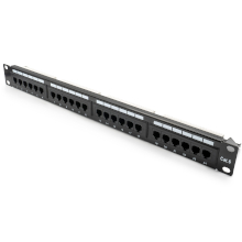 PATCH PANEL UTP CAT6 24 PORTE RJ45 PER ARMADI RACK DA 19 POLLICI NERO