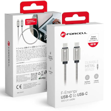 CAVO FORCELL C237 IN METALLO USB-C USB-C QC4.0 PD 3A 60W 2M SILVER