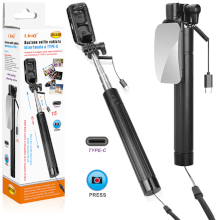 ASTA SELFIE CON CAVO TYPE-C NERA