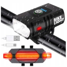KIT LUCE ANTERIORE PER BICI 1600LM + LUCE POSTERIORE CON RICARICA USB