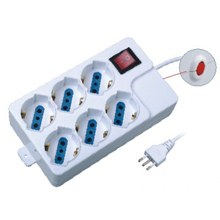 MULTIPRESA 6 INGRESSI SCHUKO/BIPASSO CON INTERRUTTORE