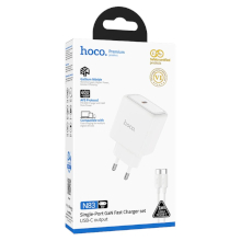 CARICABATTERIA HOCO N83 40W + CAVO USB-C USB-C BIANCO