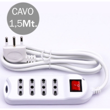 MULTIPRESA CON CAVO 1.5M 4 PRESE 10/16A  CON INTERRUTTORE