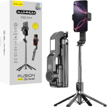 STABILIZZATORE GIMBAL / TREPPIEDE / ASTA SELFIE CON LUCE LED + TELECOMANDO BLUETOOTH NERO