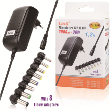 ALIMENTATORE UNIVERSALE 12V CON 8 ADATTATORI