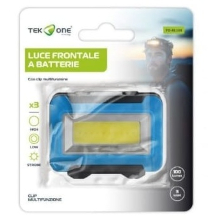 TORCIA FRONTALE A BATTERIA CON CLIP 100LM 3W NERA-BLU TO-BL188