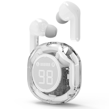 AURICOLARI BLUETOOTH GEMBIRD CON DISPLAY LCD TRASPARENTI BIANCHI