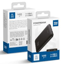 POWER BANK BLUE STAR 5000MAH 2A 1XUSB-C + 2XUSB-A W0539 NERO