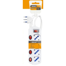 MULTIPRESA CON 5 INTERRUTTORI A 4 USCITE 10A 250V MAX 2300W 1.5M